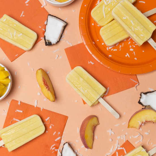 Peach Mango Coconut Popsicle - Recipe photo by thehousethatlarsbuilt