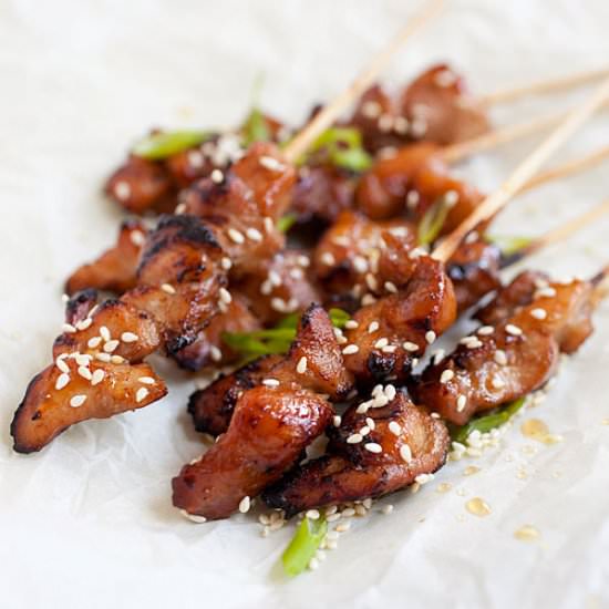 Honey Sesame Chicken Skewers - Recipe photo by rasamalaysia