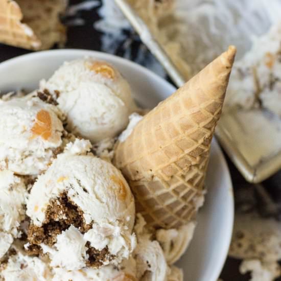 Gingersnap Peach Crumble Ice Cream - Recipe photo by KeepItSweet