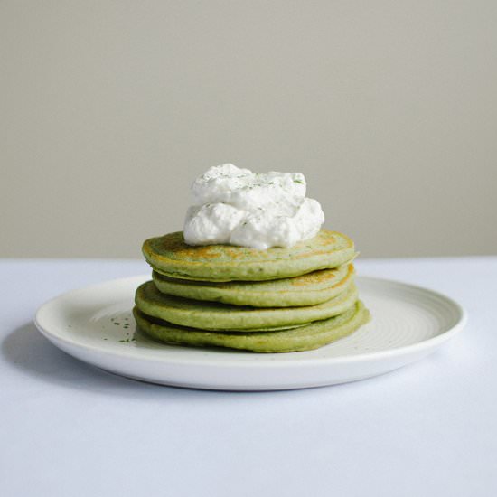 Green Tea Pancakes - Recipe photo by sprigandflours