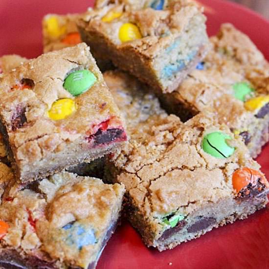 M&M Cookie Bars - Recipe photo by MyOrganizedChaos