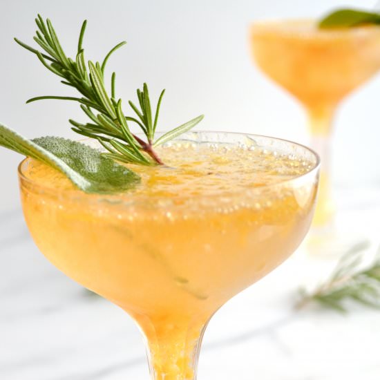 Rosemary Sage & Peach Cocktail - Recipe photo by BoxwoodAvenue