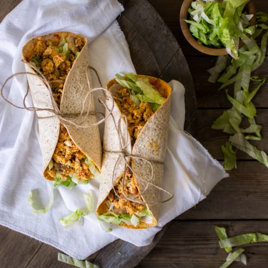 Tortilla wraps with eggs and tofu - Recipe photo by veselina zheleva
