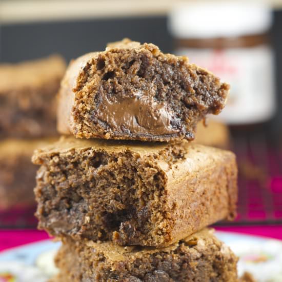 Nutella Stuffed Brownies - Recipe photo by tiffanybendayan