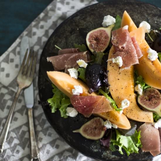 Fig and Melon Salad with Prosciutto - Recipe photo by My Diary of Us