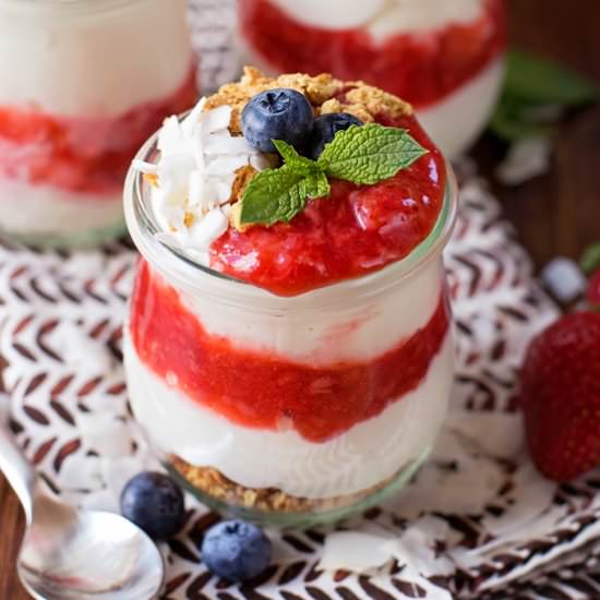 Berry Coconut Cheesecake Fools - Recipe photo by Life Made Simple