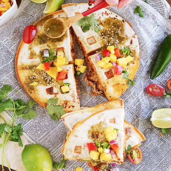 Cheese Quesadilla With Tomatillo Sa - Recipe photo by theforkbite