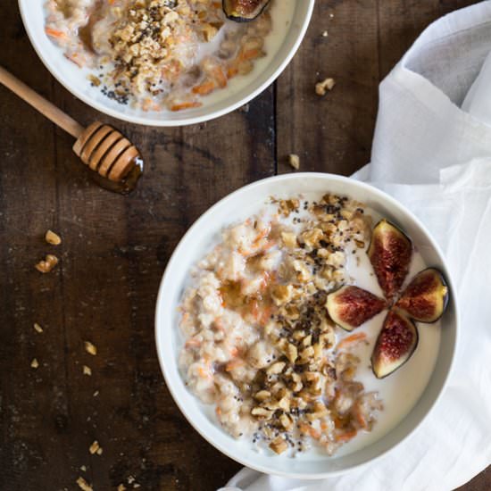 Carrot Cake Oatmeal - Recipe photo by GreenHealthyCooking
