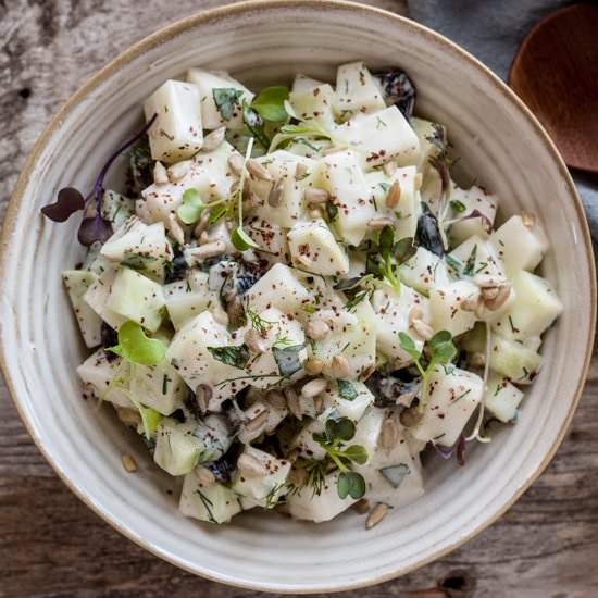 Kohlrabi & Herbed Yogurt Salad - Recipe photo by dishing up the dirt
