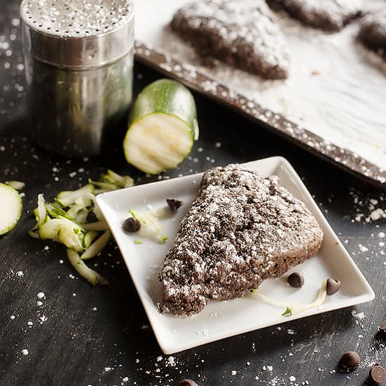 Dark Chocolate Zucchini Scones - Recipe photo by pretty plain janes