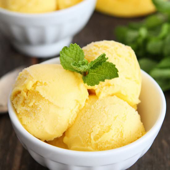 Pineapple Mango Sorbet - Recipe photo by twopeasandtheirpod