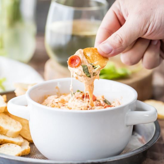 Slow Cooker Pepperoni Pizza Dip - Recipe photo by the cookie rookie