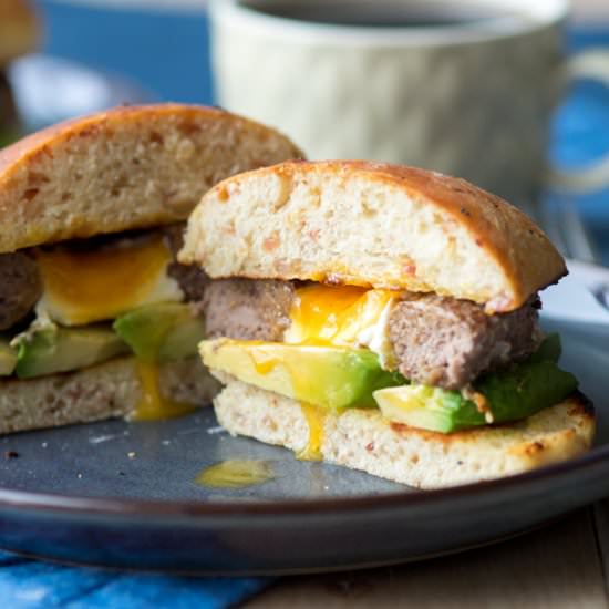 Egg-In-A-Hole Breakfast Burger - Recipe photo by theworktop