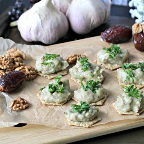 Vegan Roasted Eggplant Spread - Recipe photo by peasandpeonies