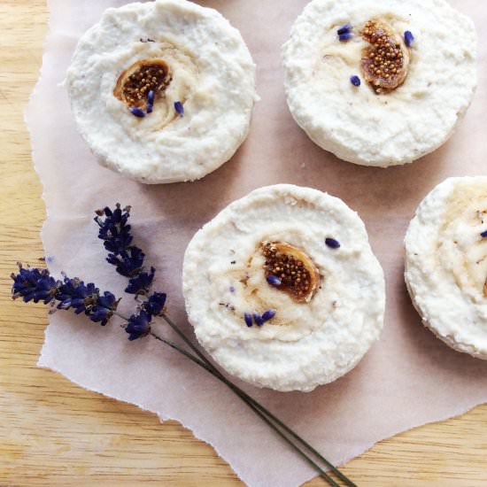 Lavender Fig and Honey Cheesecakes - Recipe photo by Imperfectly Paleo