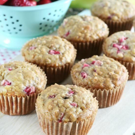 Strawberry Banana Oat Muffins - Recipe photo by craftedsparrow