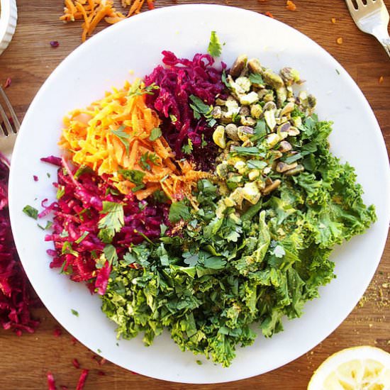 Vegan Bowl with Sauerkraut and Kale - Recipe photo by thekitchenpaper