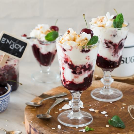 Eton mess with cherries - Recipe photo by trawka cytrynowa
