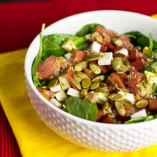 Spinach Caprese Salad - Recipe photo by Chattavore
