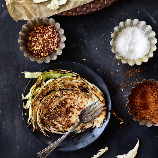 Roasted Cabbage with Indian spices - Recipe photo by turmericnspice