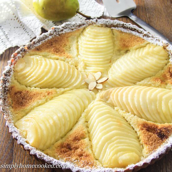 Almond Pear Tart - Recipe photo by simplyhomecooked