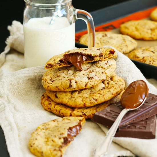 Nutella Stuffed Chocolate Cookies - Recipe photo by baketotheroots