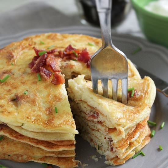 POTATO & BACON PANCAKES - Recipe photo by SavorySpin