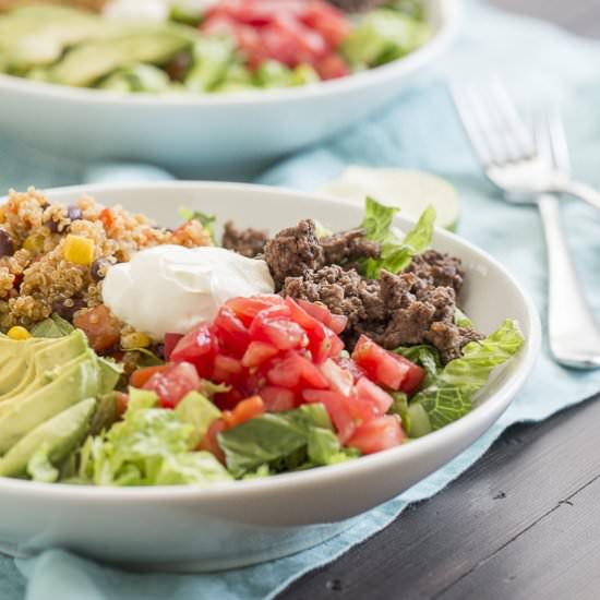 Southwest Quinoa Salad Taco Bowl - Recipe photo by laughterandlemonade