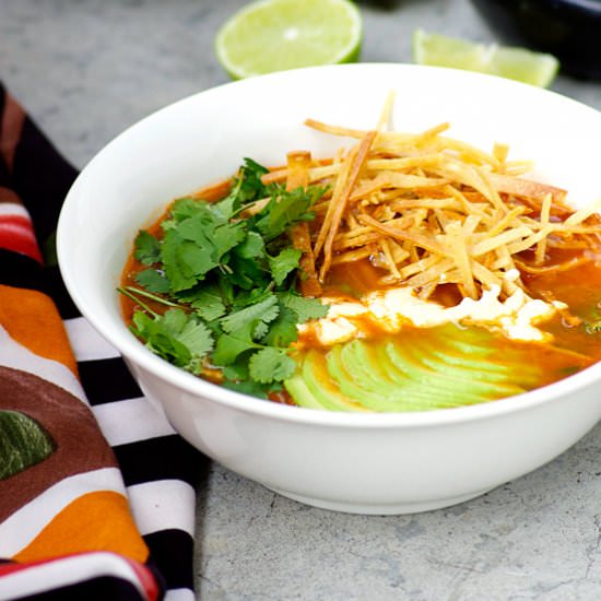 Chipotle Black Bean Tortilla Soup - Recipe photo by homespun capers