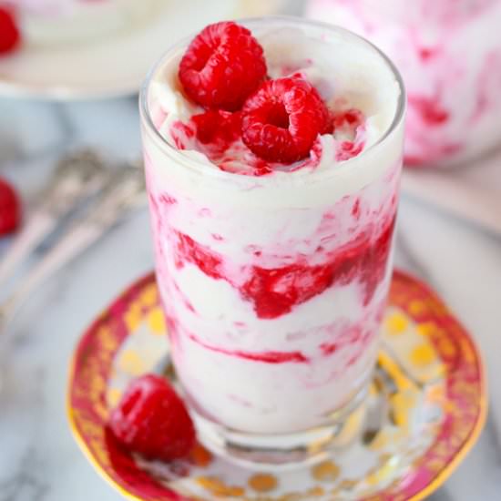 Raspberry Rhubarb Fool - Recipe photo by Celebrating Sweets