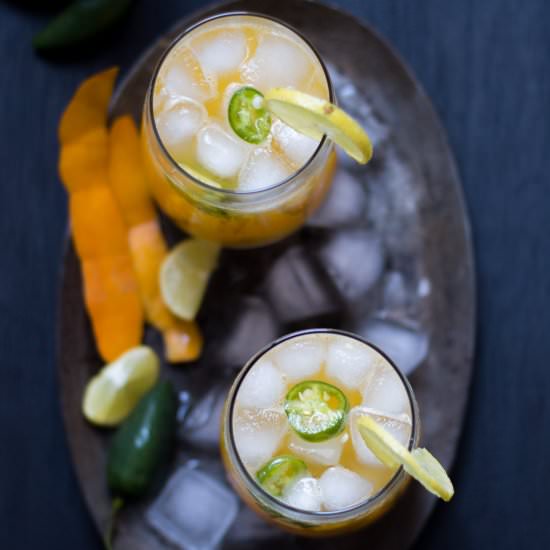 Tall Mango Jalapeno Fizzy Cocktail - Recipe photo by myfoodstory