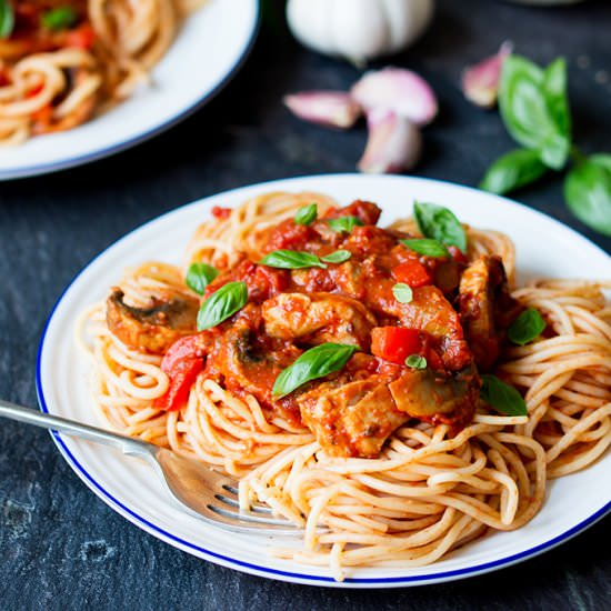Chicken Red Pepper Pasta - Recipe photo by KitchenSanctuary
