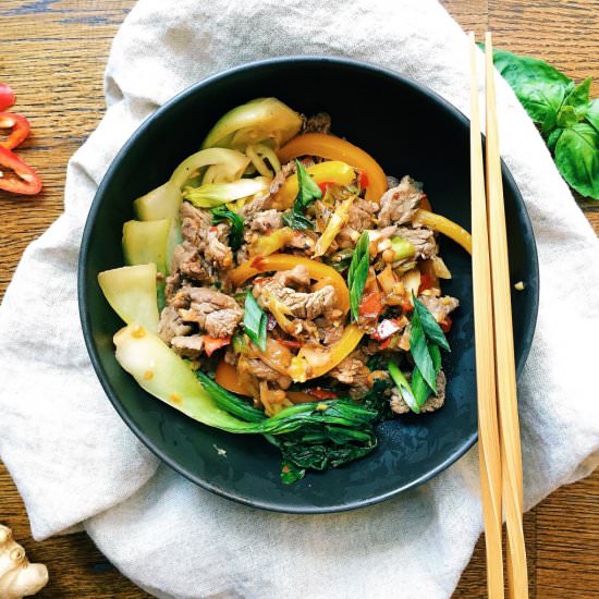 Thai Beef Stir Fry with Basil - Recipe photo by IHeartUmami