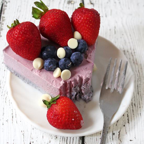 Strawberry and Blueberry “Cheese-like” Cake - Recipe photo by SavorySpin