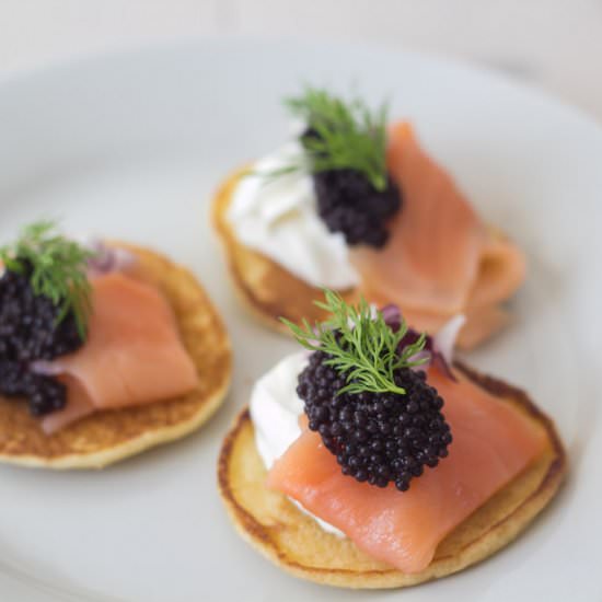 Blinis with Smoked Salmon - Recipe photo by Louisesmadblog