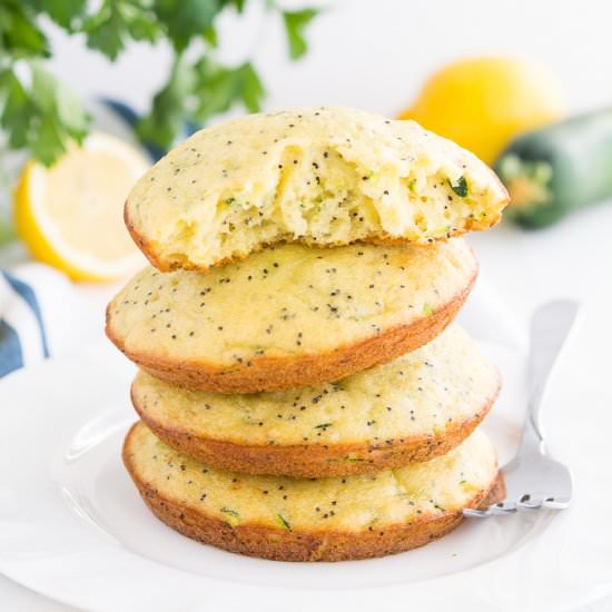 Lemon Poppy Seed Zucchini Muffies - Recipe photo by garnishandglaze