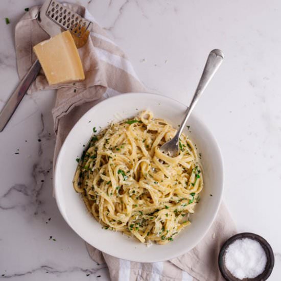 Herbed four cheese linguini - Recipe photo by Simply Delicious