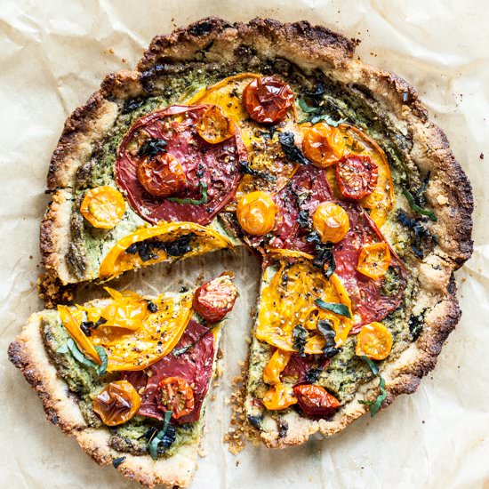Heirloom Tomato Pie - Recipe photo by dishing up the dirt