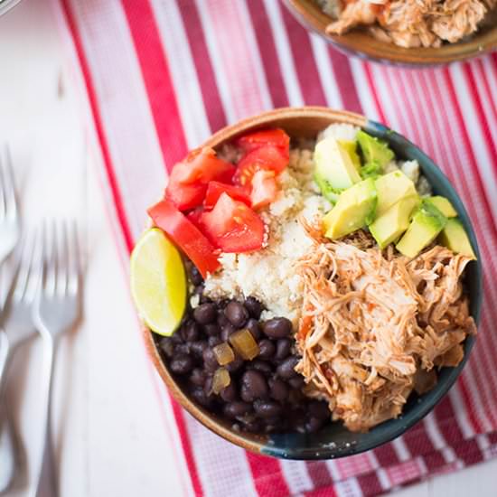 Slow Cooker Chicken Burrito Bowls - Recipe photo by asweetpeachef