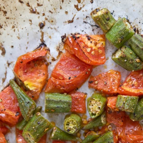 Roasted Okra & Tomatoes - Recipe photo by JBraddockRD