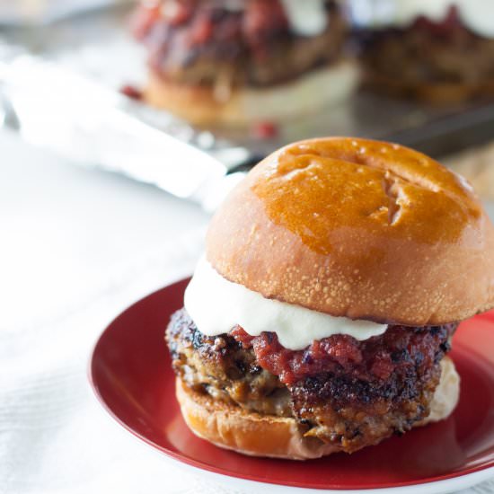 Turkey Eggplant Parmesan Burgers - Recipe photo by thesunnypalate