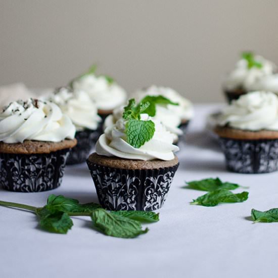 Chocolate Cupcakes with Mint - Recipe photo by sprigandflours
