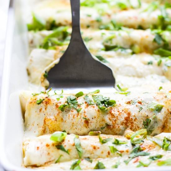 Beef and Hatch Pepper Enchiladas - Recipe photo by cookingforkeeps