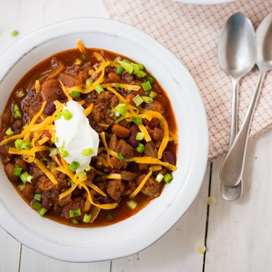 Slow Cooker Chili With Beans - Recipe photo by asweetpeachef