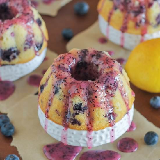 Mini Lemon Blueberry Bundt Cakes - Recipe photo by bakerita