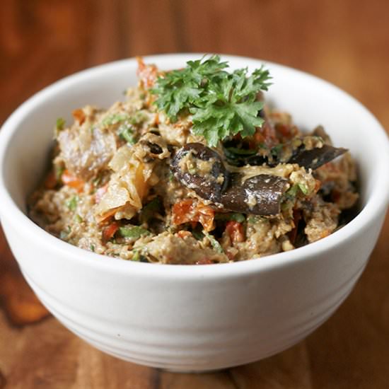 Roasted Eggplant & Bell Pepper Dip - Recipe photo by Enzo the Baker