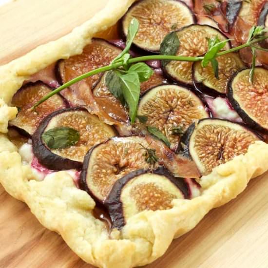 Fig Tart with Chevre and Mint - Recipe photo by caras garden