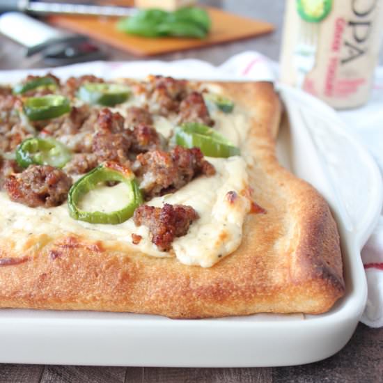 Jalapeño Sausage Ranch Pizza - Recipe photo by Whitney Bond