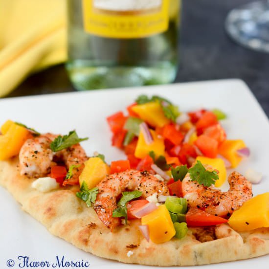 Mango Habanero Shrimp Flatbread - Recipe photo by Flavor Mosaic