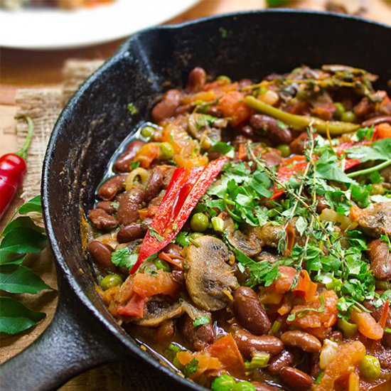Red Beans and Mushrooms Rougaille - Recipe photo by veganlovlie
